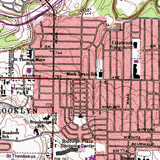 Topographic Map of Bethany Assembly of God Church, OH