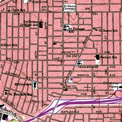 Topographic Map of Bethany United Church of Christ, OH