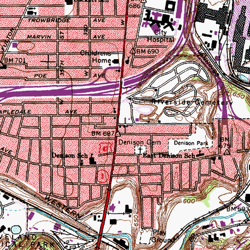 Topographic Map of Eighth United Church of Christ (historical), OH