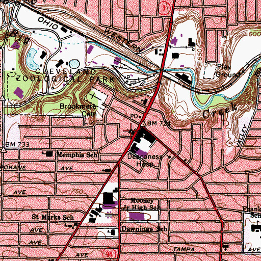 Topographic Map of Pearl Road United Methodist Church, OH
