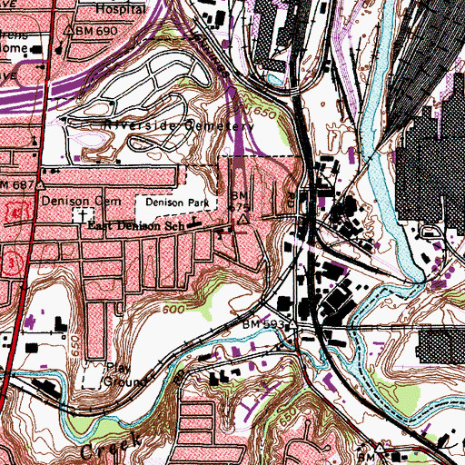 Topographic Map of Saint Barbara Roman Catholic Church, OH