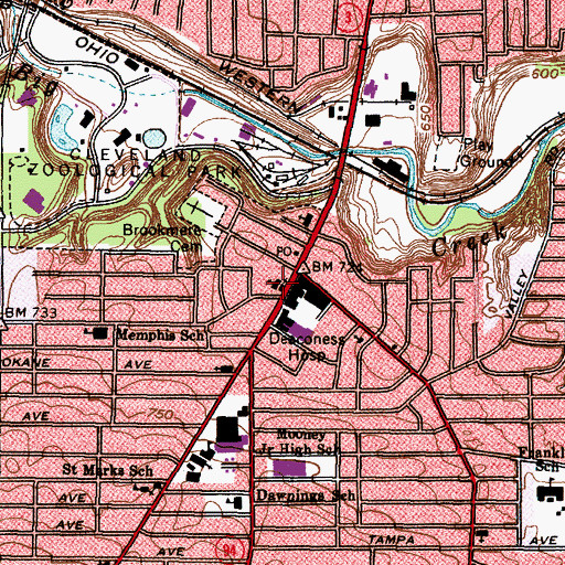 Topographic Map of Saint Lukes United Church of Christ, OH