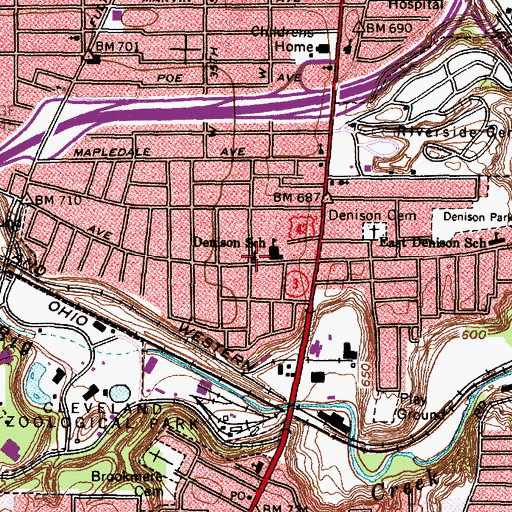 Topographic Map of Saint Philips Episcopal Church, OH