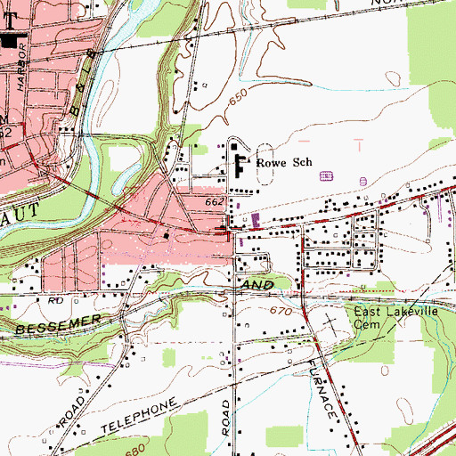 Topographic Map of East Conneaut United Methodist Church, OH