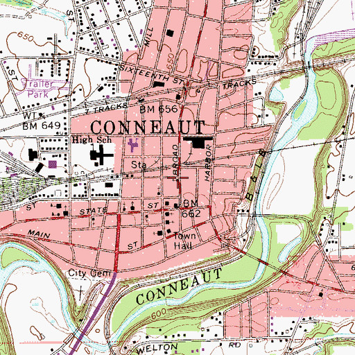 Topographic Map of First Assembly of God Church, OH
