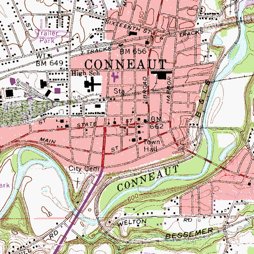 Topographic Map of Grace Lutheran Church, OH