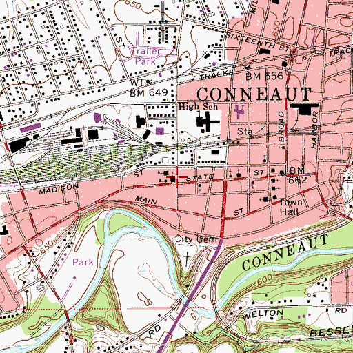 Topographic Map of Saint Marys Roman Catholic Church, OH