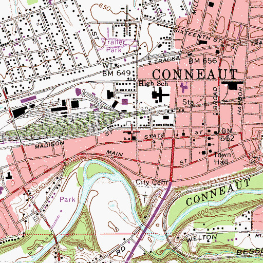 Topographic Map of Saint Marys School, OH