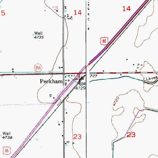 Topographic Map of Peckham, CO