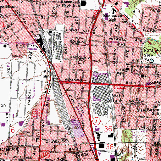 Topographic Map of Aldersgate Methodist Church, OH