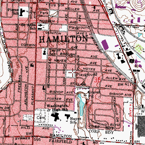 Topographic Map of Benninghofen Playground, OH
