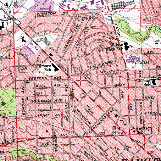 Topographic Map of Champion West Shopping Center, OH