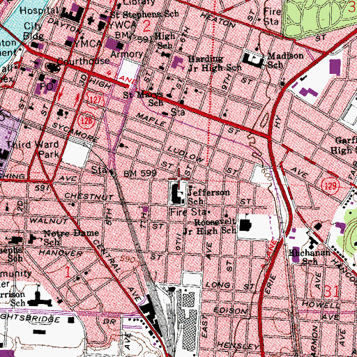 Topographic Map of Church of God, OH