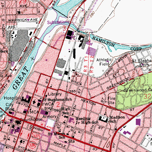 Topographic Map of Church of God of the Union Assembly, OH