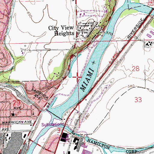 Topographic Map of Combs Park, OH