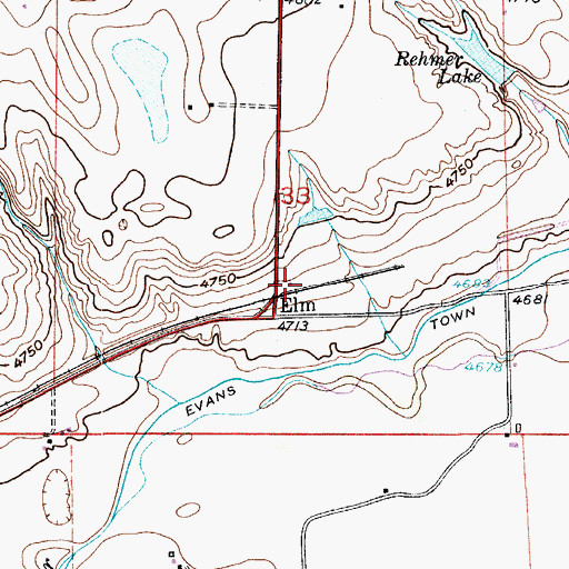 Topographic Map of Elm, CO