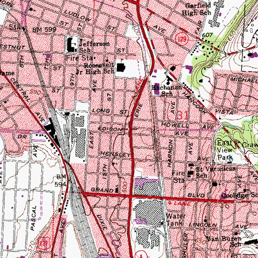 Topographic Map of Deliverance Tabernacle, OH