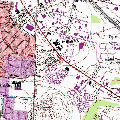 Topographic Map of Fairfield Church of the Nazarene, OH