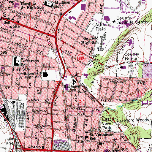 Topographic Map of Fellowship Chapel, OH