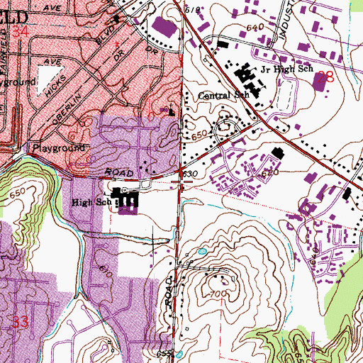 Topographic Map of Governors Park Baptist Church, OH