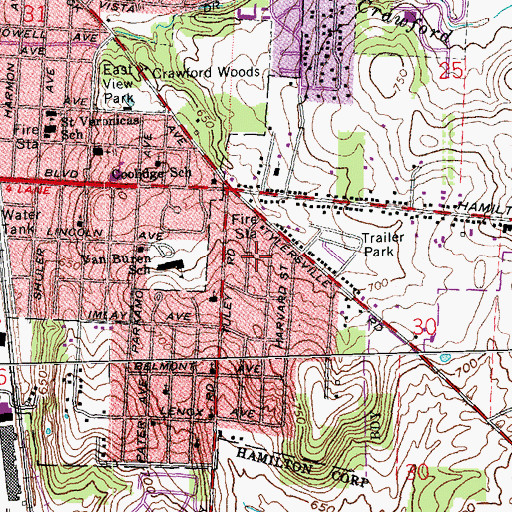 Topographic Map of Holiness Tabernacle Church, OH