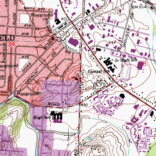 Topographic Map of Holy Cross Lutheran Church, OH