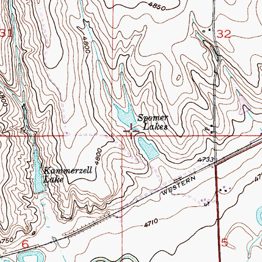 Topographic Map of Spomer Lakes, CO