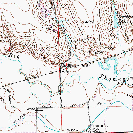 Topographic Map of Adna, CO
