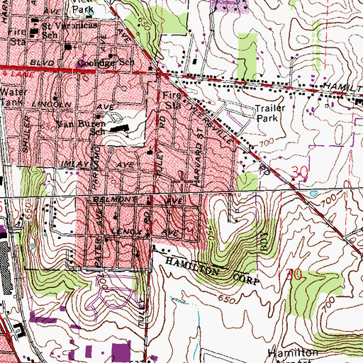 Topographic Map of Pentecostal Holiness Church, OH