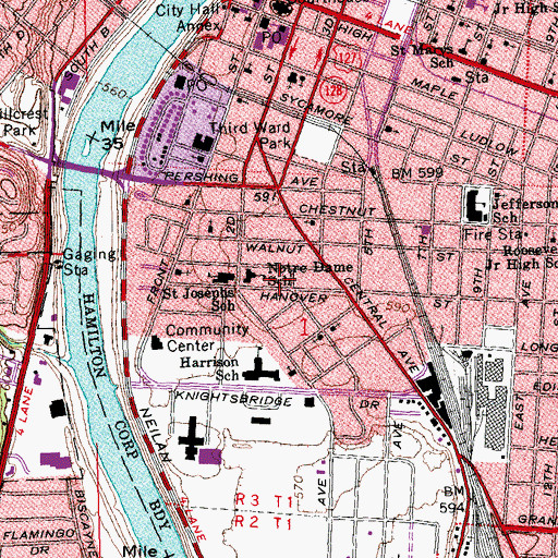 Topographic Map of Pentecostal Mission Church of God, OH