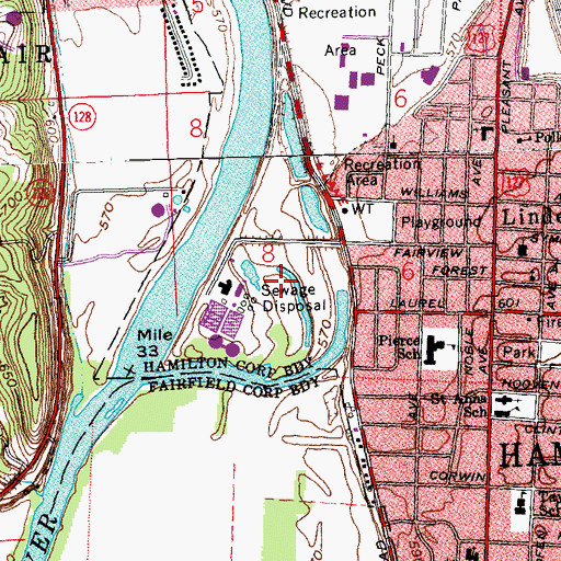Topographic Map of Riverside Natural Area, OH