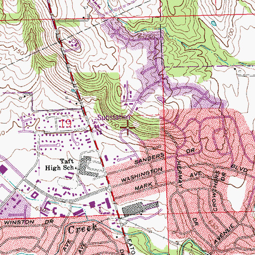 Topographic Map of Sanders Park, OH