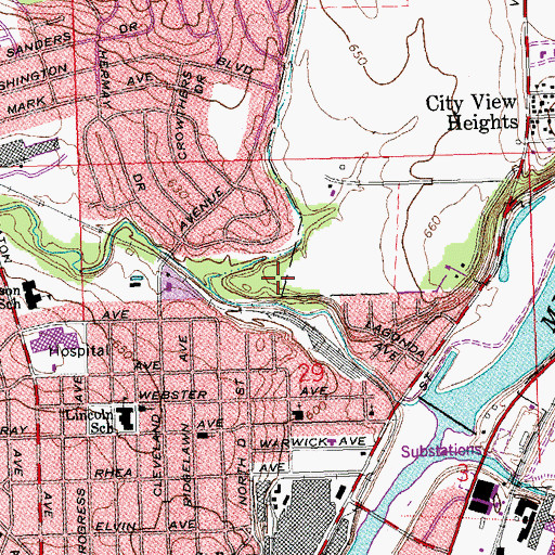 Topographic Map of Schwartzwald Playground, OH