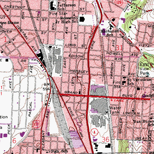 Topographic Map of West View Baptist Church, OH