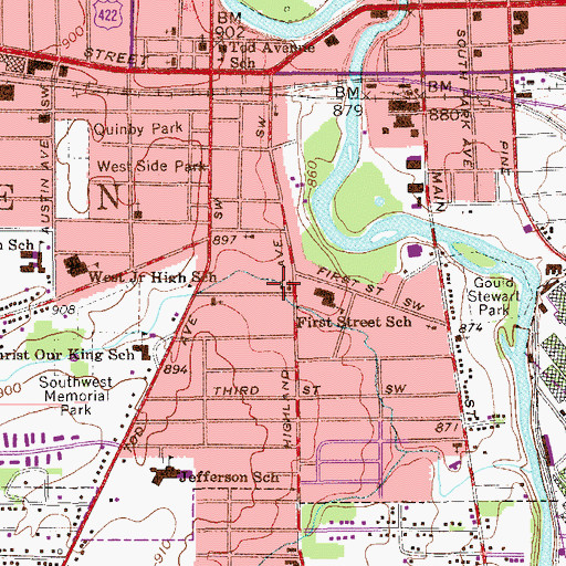 Topographic Map of Agape Assembly Church, OH