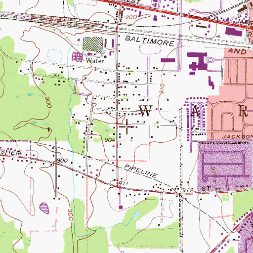 Topographic Map of Bethel Temple, OH