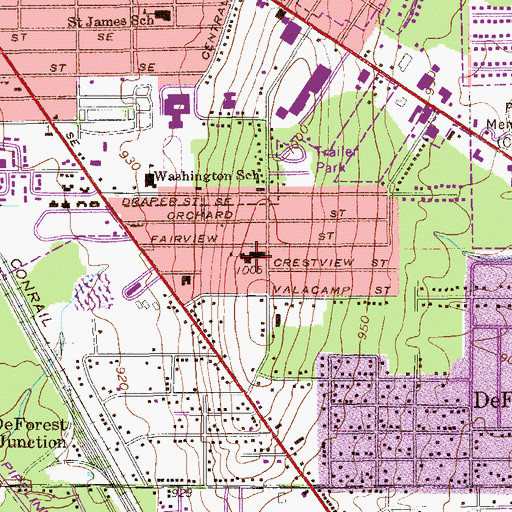 Topographic Map of Bolindale School, OH