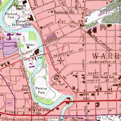 Topographic Map of Charity Baptist Church, OH