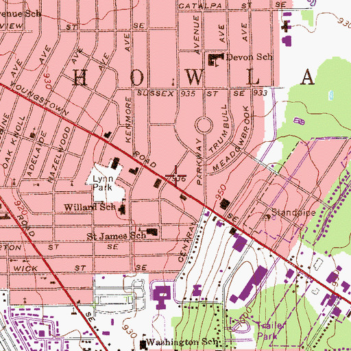 Topographic Map of Christ Memorial Baptist Church, OH