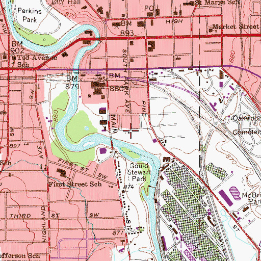 Topographic Map of Church of God, OH