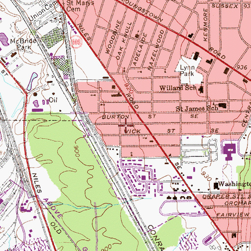 Topographic Map of Church of God in Christ, OH