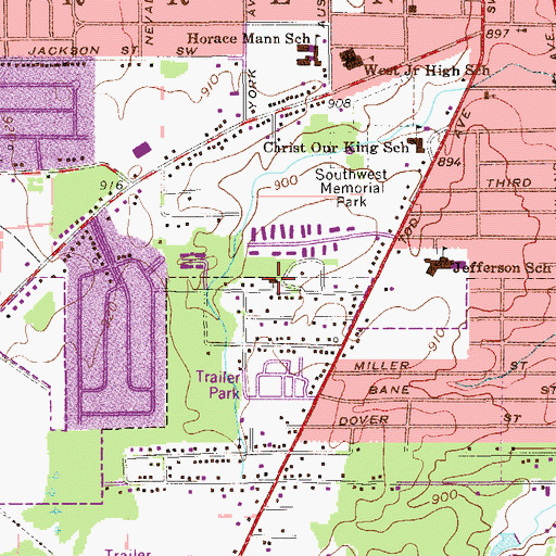 Topographic Map of Church of the Living God, OH