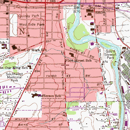 Topographic Map of Coleman Chapel Christian Methodist Episcopal Church, OH