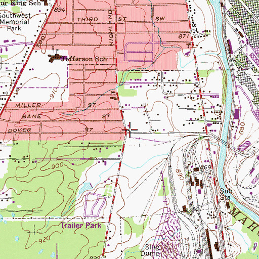 Topographic Map of Evans Temple Church of God in Christ, OH