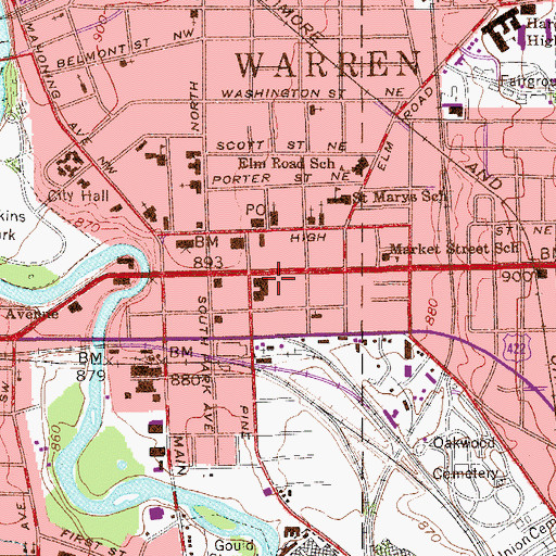 Topographic Map of First United Church of Christ, OH