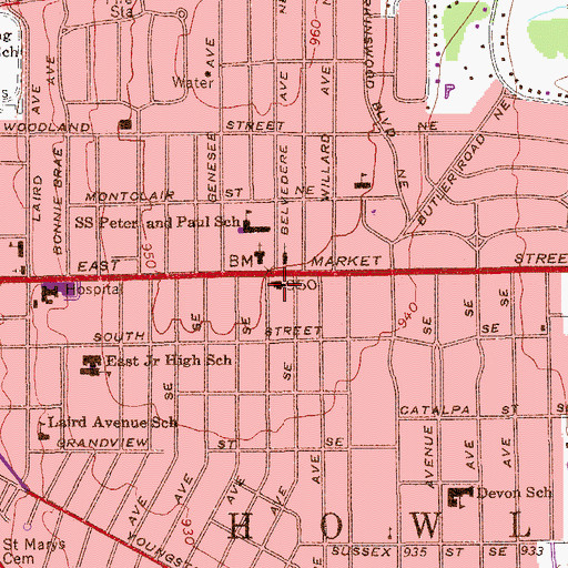 Topographic Map of Israel Temple Center, OH