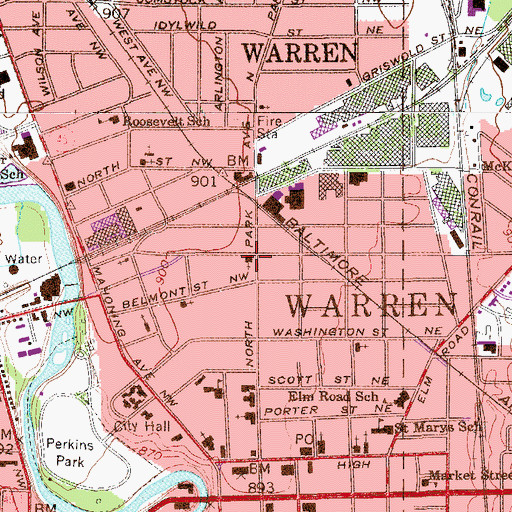 Topographic Map of Otterbein United Methodist Church, OH