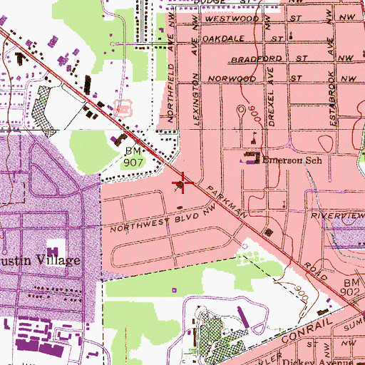 Topographic Map of Parkman Road Church of God, OH