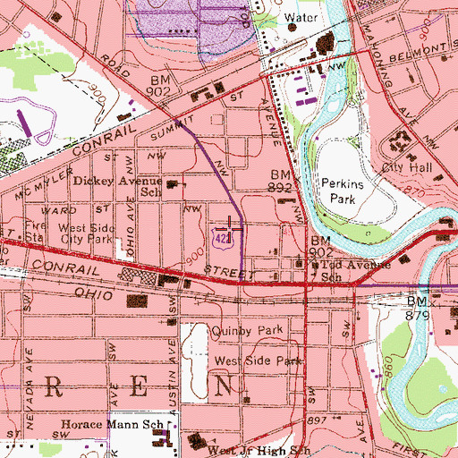 Topographic Map of Reorganized Church of Jesus Christ of Latter Day Saints, OH