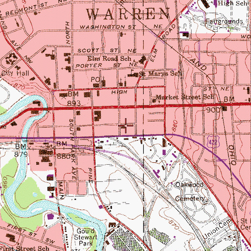 Topographic Map of Roman Orthodox Church, OH